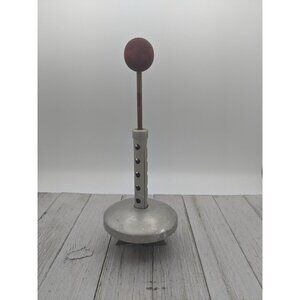 Red Painted Wood Handled Nut Food Chopper Spring No Jar